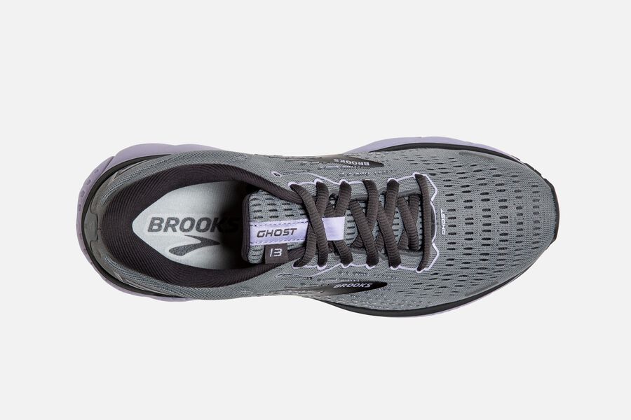 Brooks Running Shoes - Ghost 13 Road Womens - Grey/Black/Purple - FPE-495621